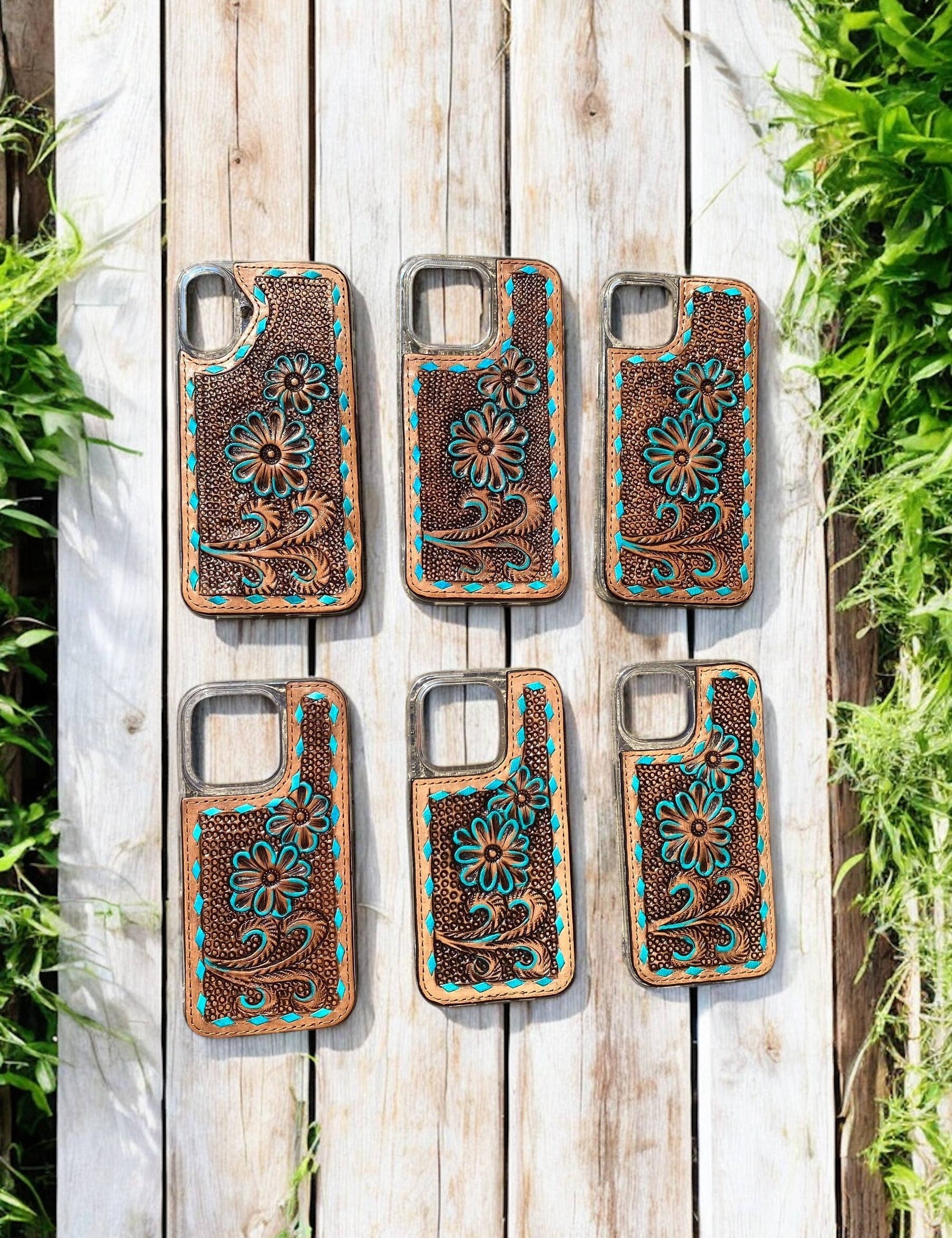 handmade western leather iPhone case 16 Pro