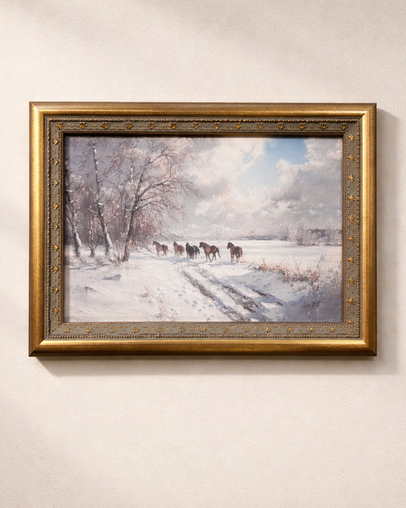 Trailing Horses | Antique Art