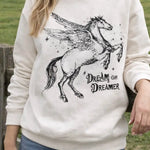 Dream On Dreamer Horse Sweatshirt - Bridle Up Hope Shop