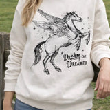 Dream On Dreamer Horse Sweatshirt - Bridle Up Hope Shop