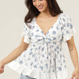 Country Girl Eyelet Ruffle Blouse