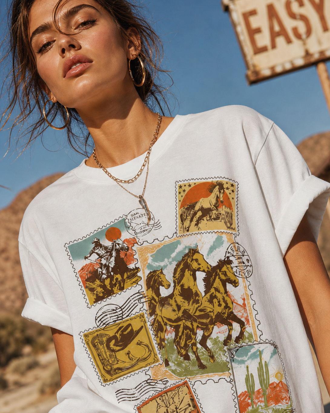Vintage Western Postage T-Shirt