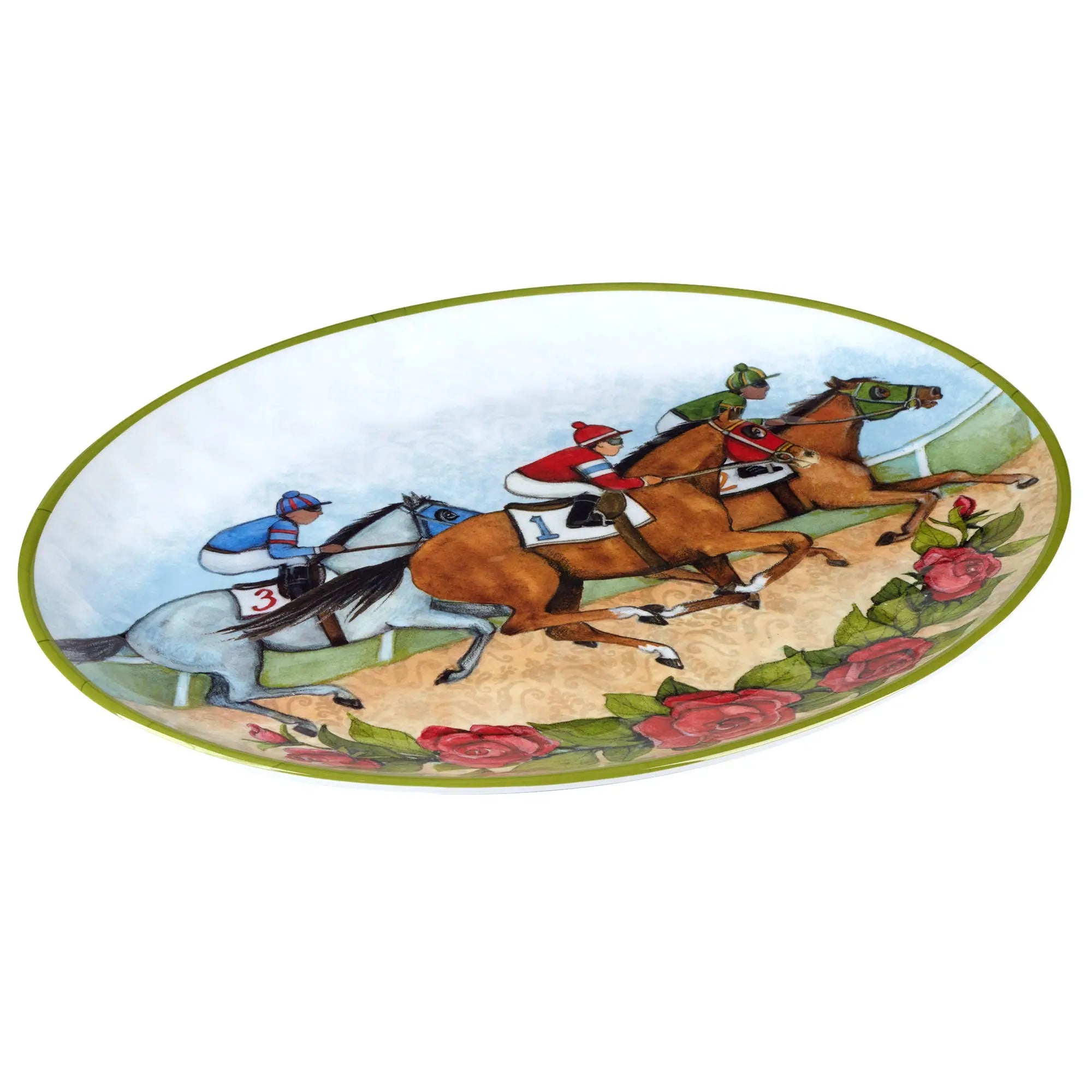 Day at the Races Melamine Oval Platter 18 x 13.5 Faire - Certified International