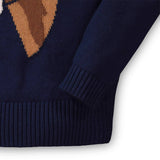 horse intarsia sweater (navy)