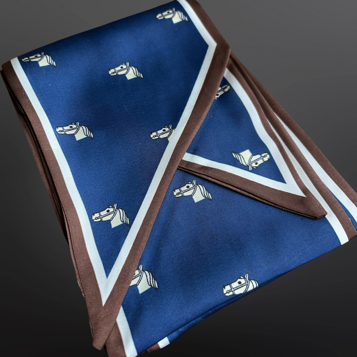 Equestrian Horse Navy Twilly Scarf