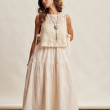 Embroidered Lace Vest & Dress Set