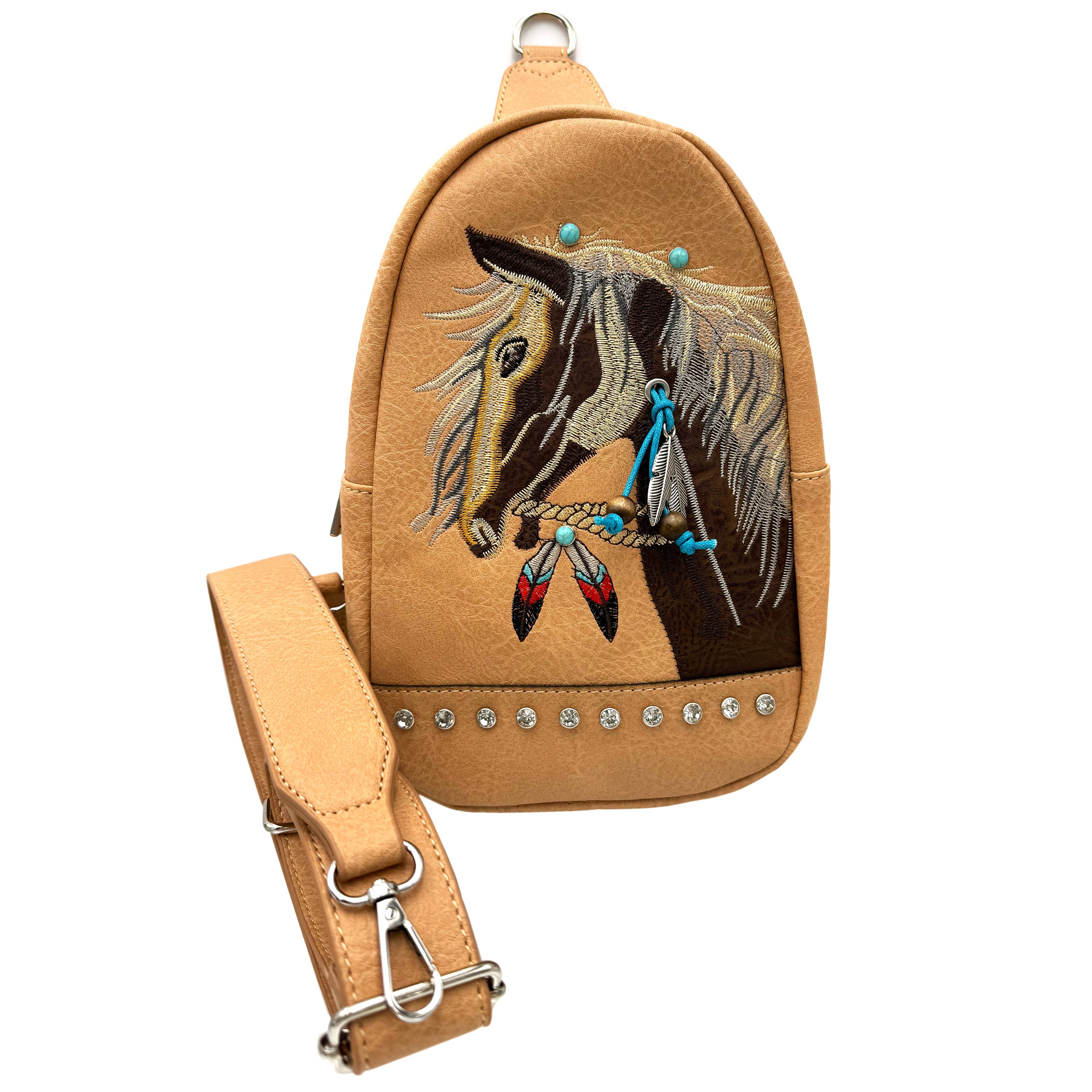 Western Embroidered Sling Backpack