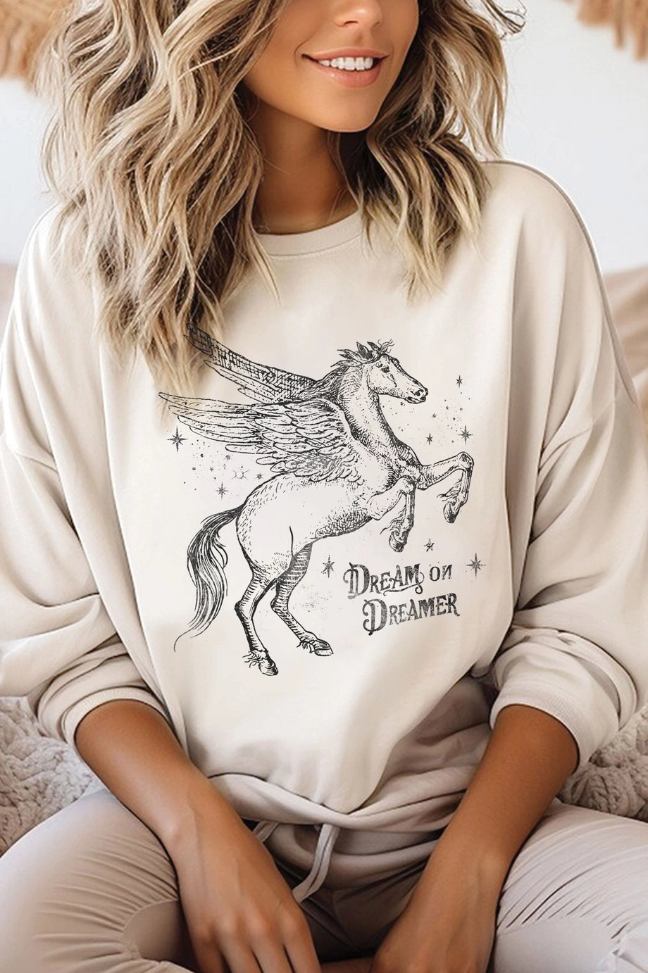 Dream On Dreamer Horse Sweatshirt