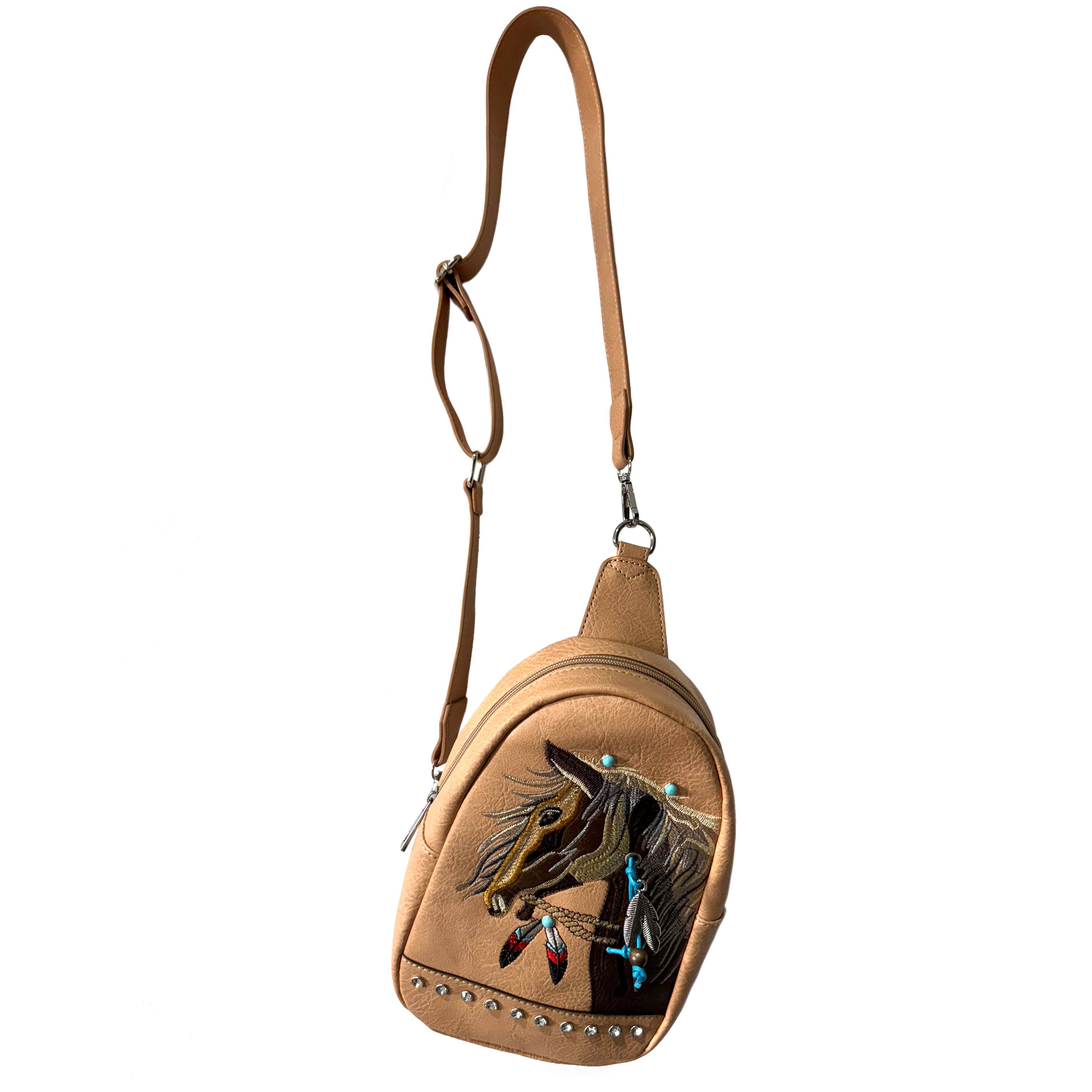 Western Embroidered Sling Backpack