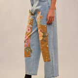 Flower Patch Barrel-Leg Jeans