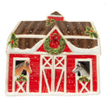 Horse Barn Christmas Cookie Jar