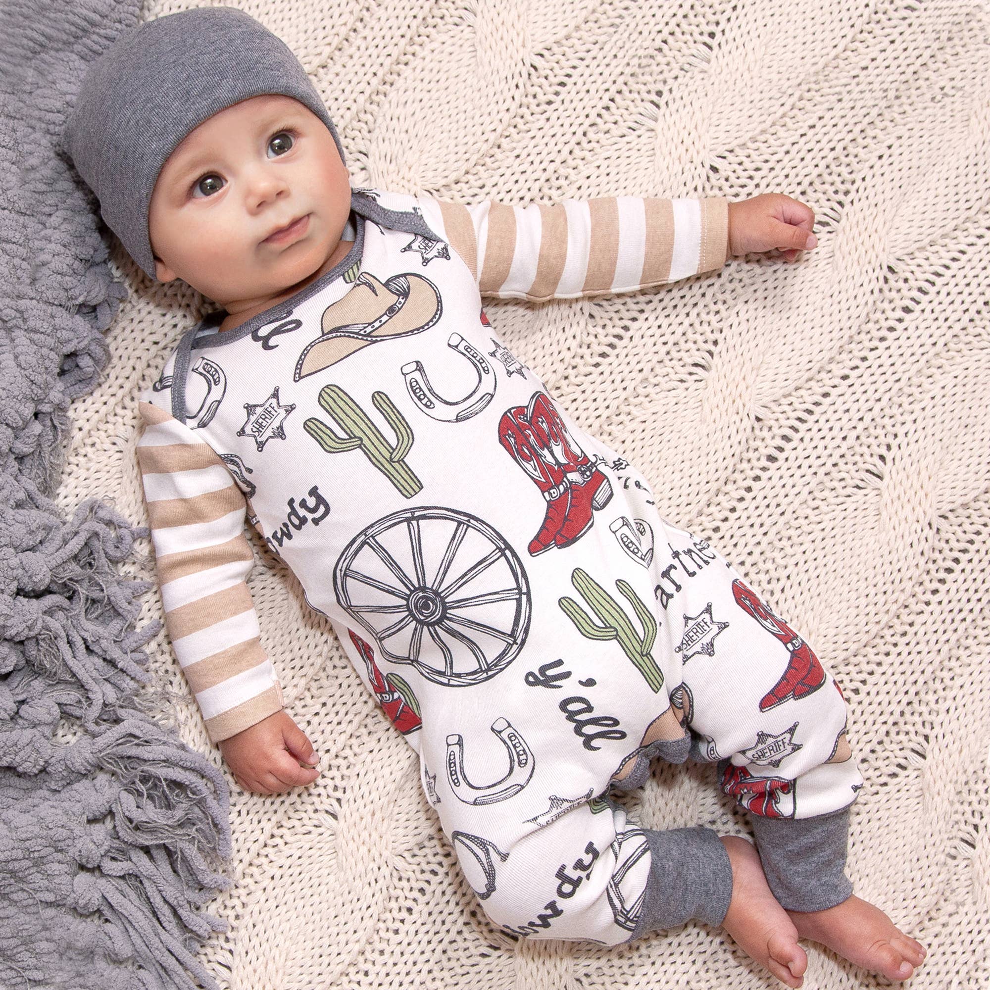 Howdy Partner Baby Boy Romper