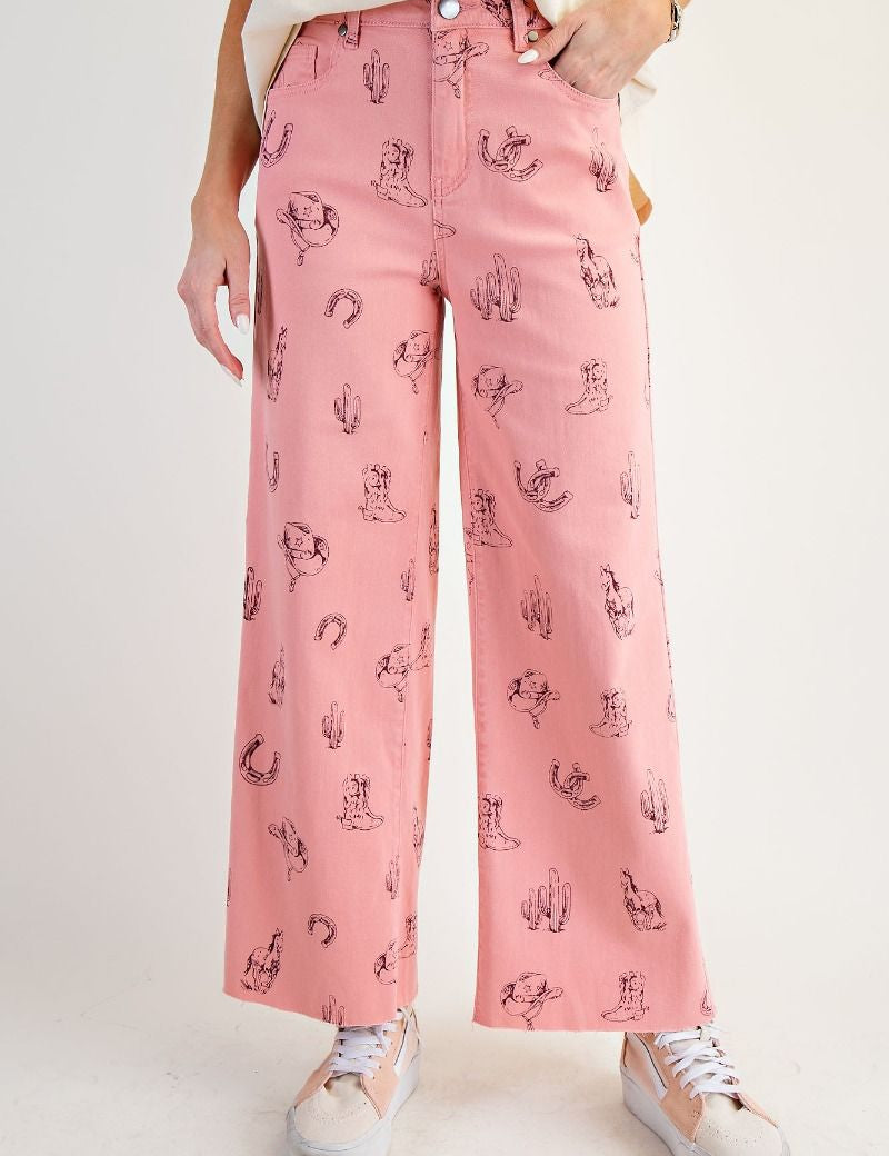 Cowgirl Washed Pants Pink