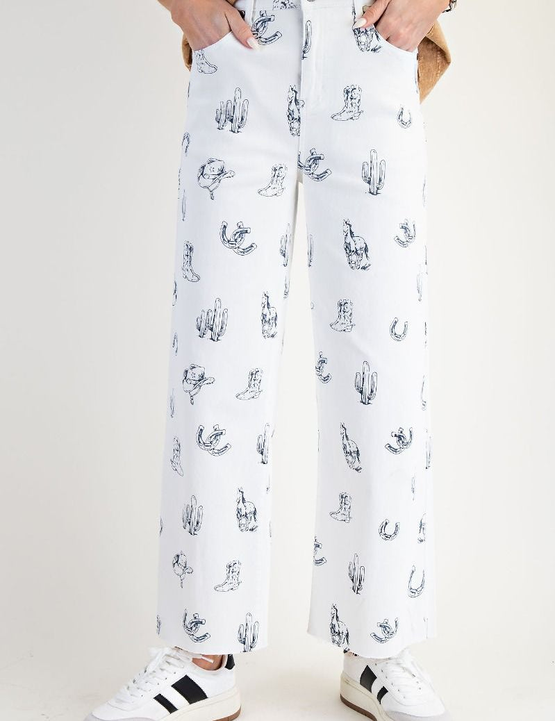 Cowgirl Washed Pants White