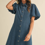 lasso bow denim dress