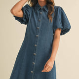 lasso bow denim dress