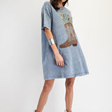 Cowgirl Boot Tee-Shirt Dress