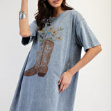 Cowgirl Boot Tee-Shirt Dress