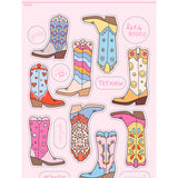 cowgirl boots sticker sheet