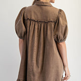 Ruffle Bottom Chambray Dress