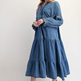 Jenna Denim Smocked Dress