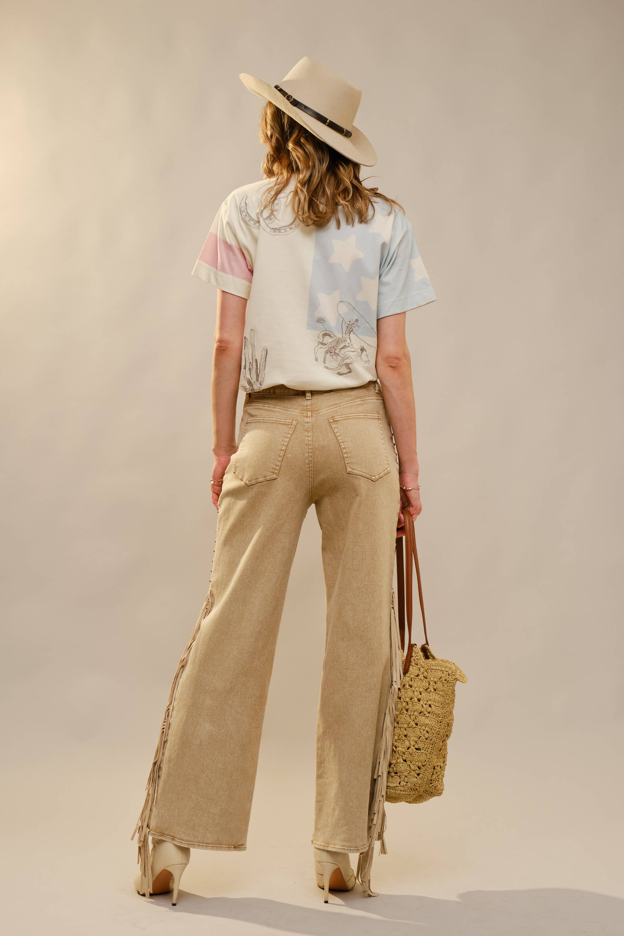 American Cowgirl Embroidered Crewneck Top