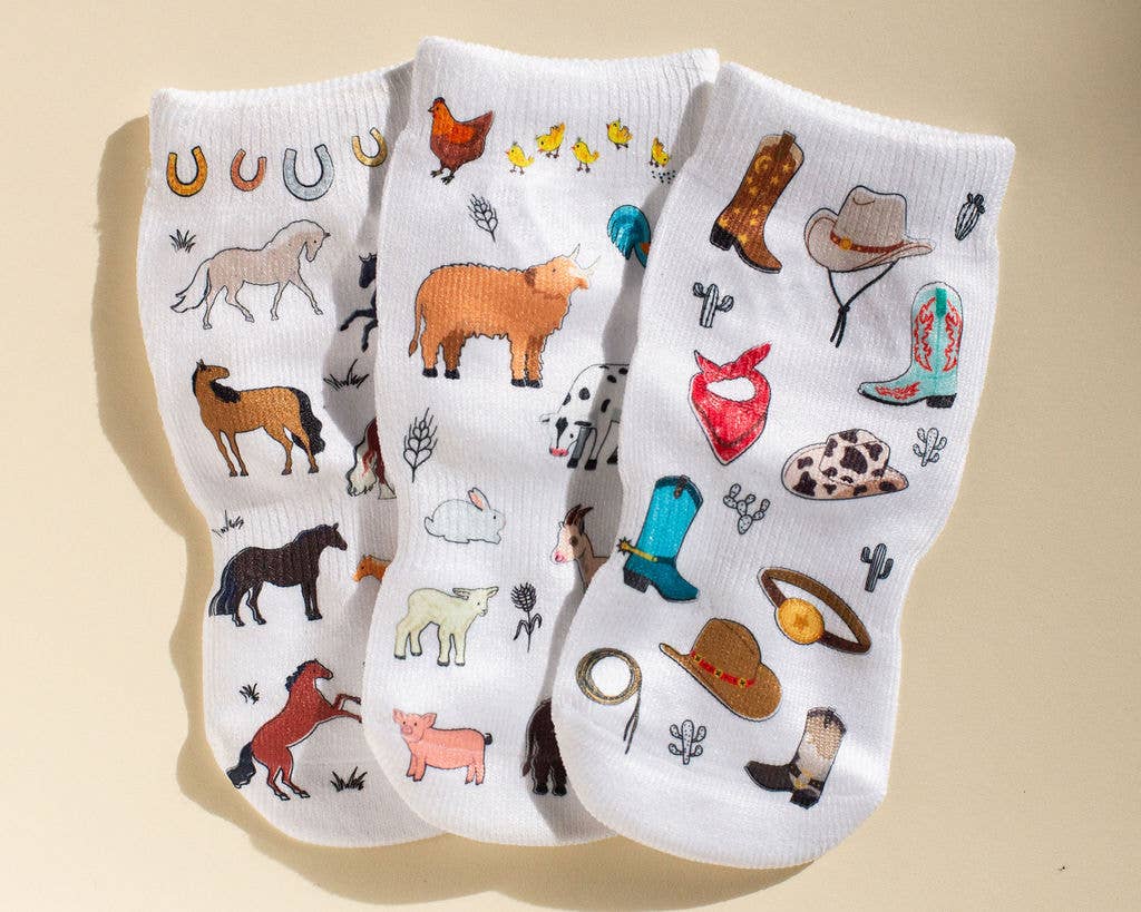 Cowboy Non-Slip Baby Socks 12-24M