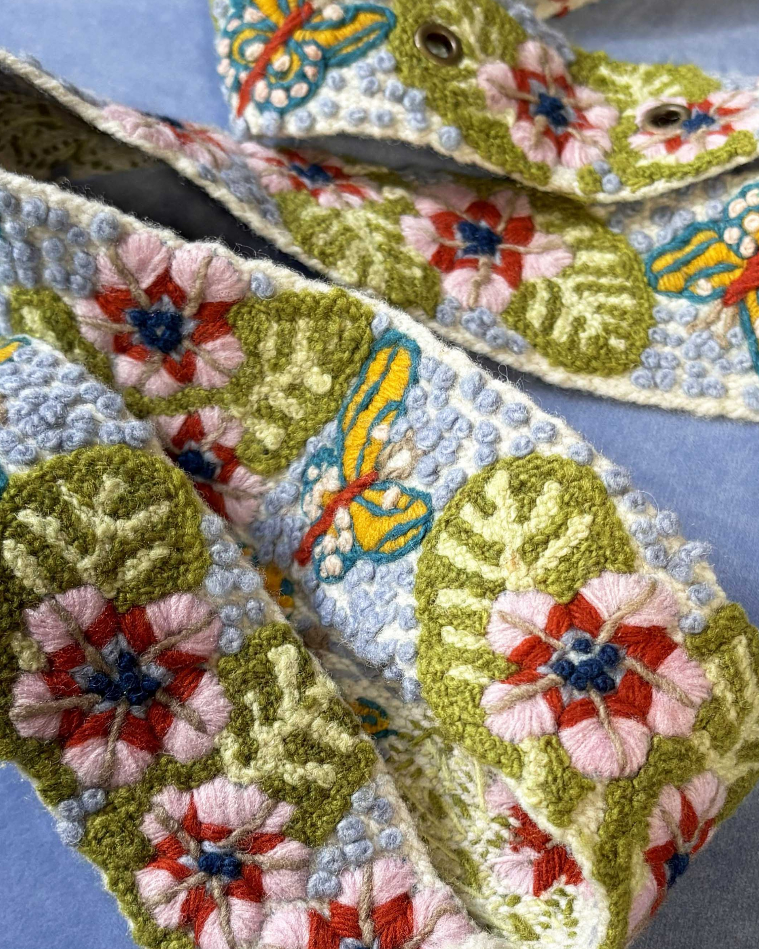 Wildflower & Butterfly Wool Belt