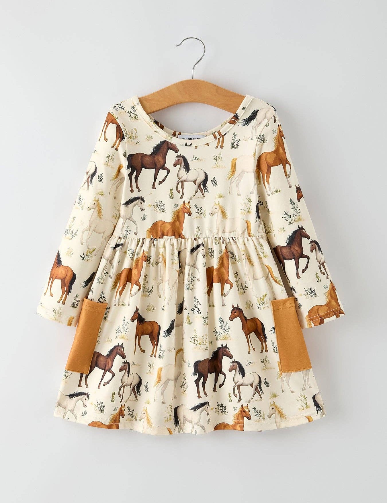Elegant Horses Girl's Long Sleeve Dress - Bridle Up Hope Shop