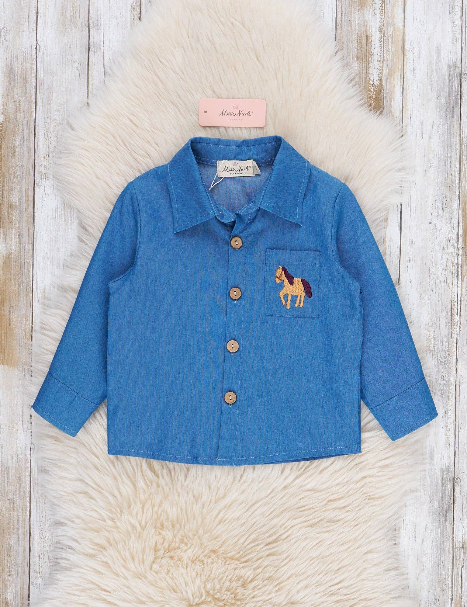 Embroidered Pasture Pony Button Up - Bridle Up Hope Shop
