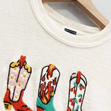 Embroidered Western Boots Tee - Bridle Up Hope Shop