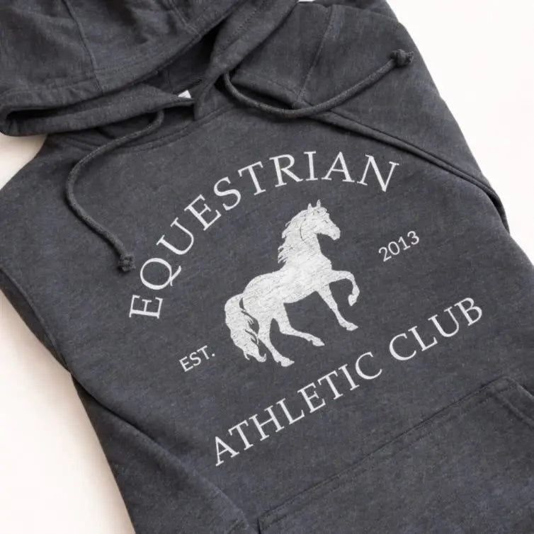 Equestrian Athletic Club Hoodie (Charcoal) - Bridle Up Hope Shop