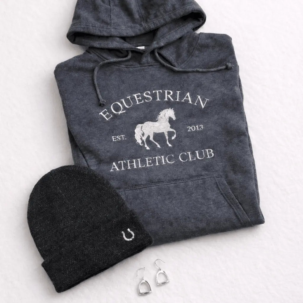 Equestrian Athletic Club Hoodie (Charcoal) - Bridle Up Hope Shop