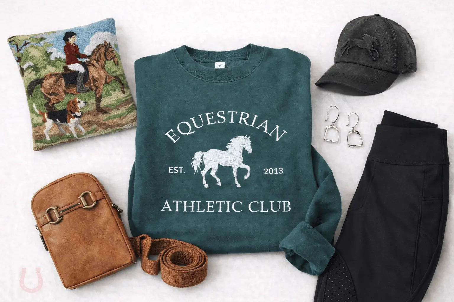 Equestrian Athletic Club Sweatshirt (Green) - Bridle Up Hope Shop