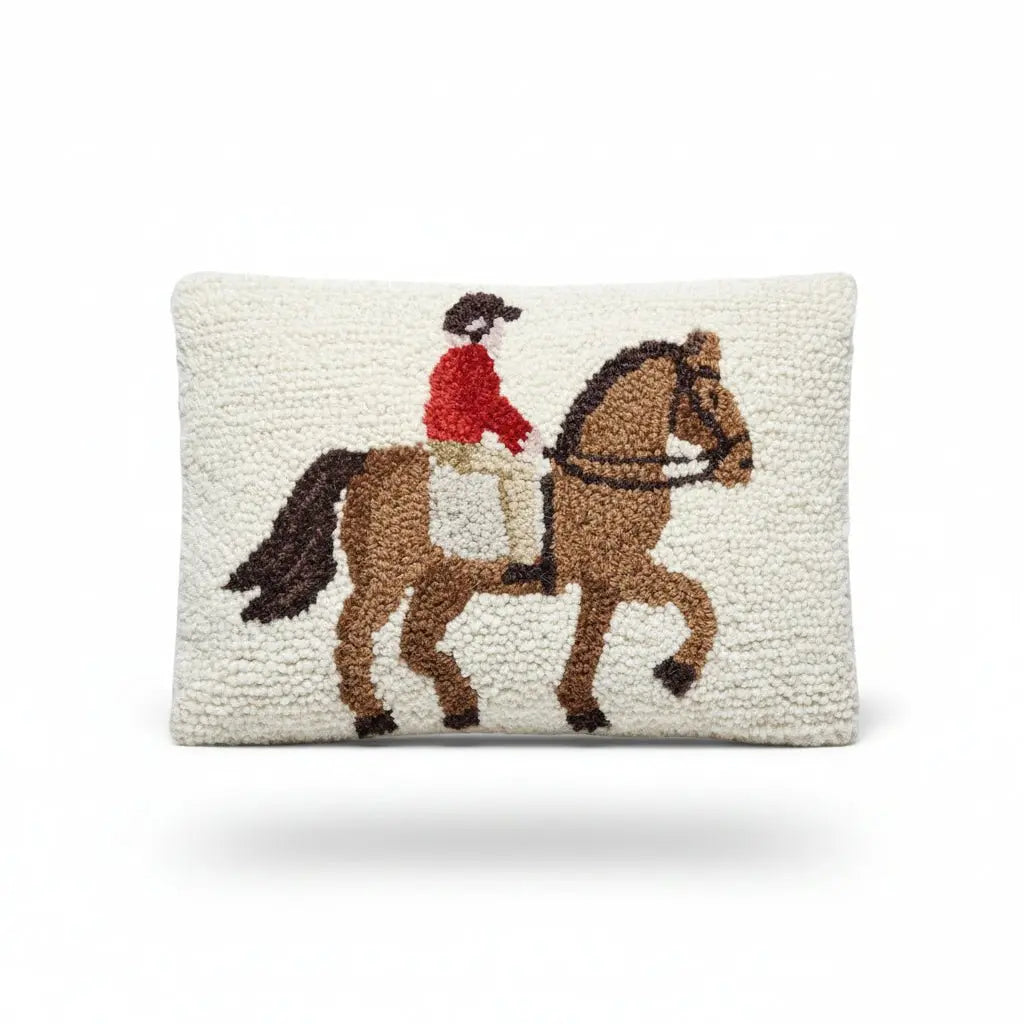Equestrian Rider Wool Hook Pillow - Bridle Up Hope Shop