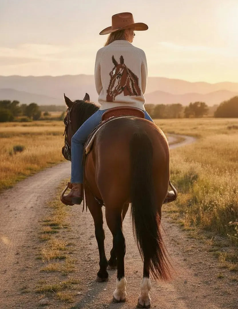 Equine Embrace Jacquard Sweater - Bridle Up Hope Shop
