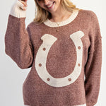 Classy Horseshoe Sweater Brown