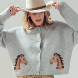 Equestrian Dream Cropped Sweater (Gray)