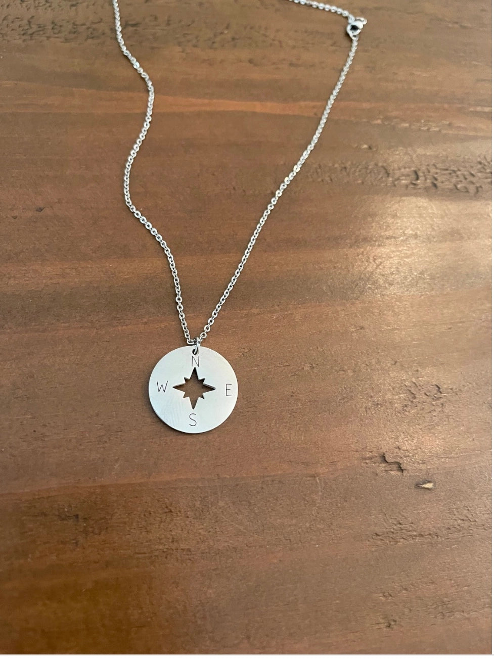 Steady the Reins Compass Necklace (large)