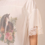 Petal & Pony Lace Overlay Tee Shirt