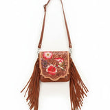 Tessie Tooled Leather Floral Crossbody Purse Faire - Sixtease Bags USA