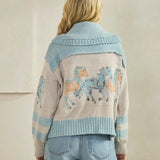 Whimsy Hooves Knit Cardigan (Sky Blue)