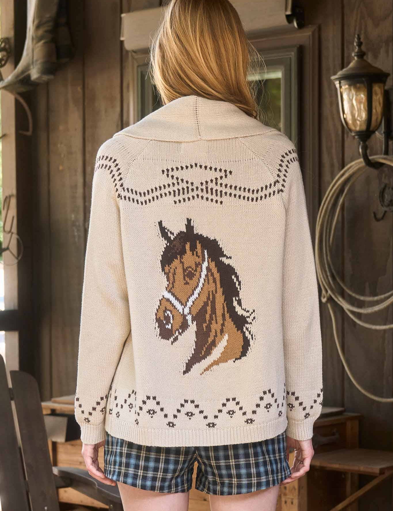 Western Horse Jacquard Shawl