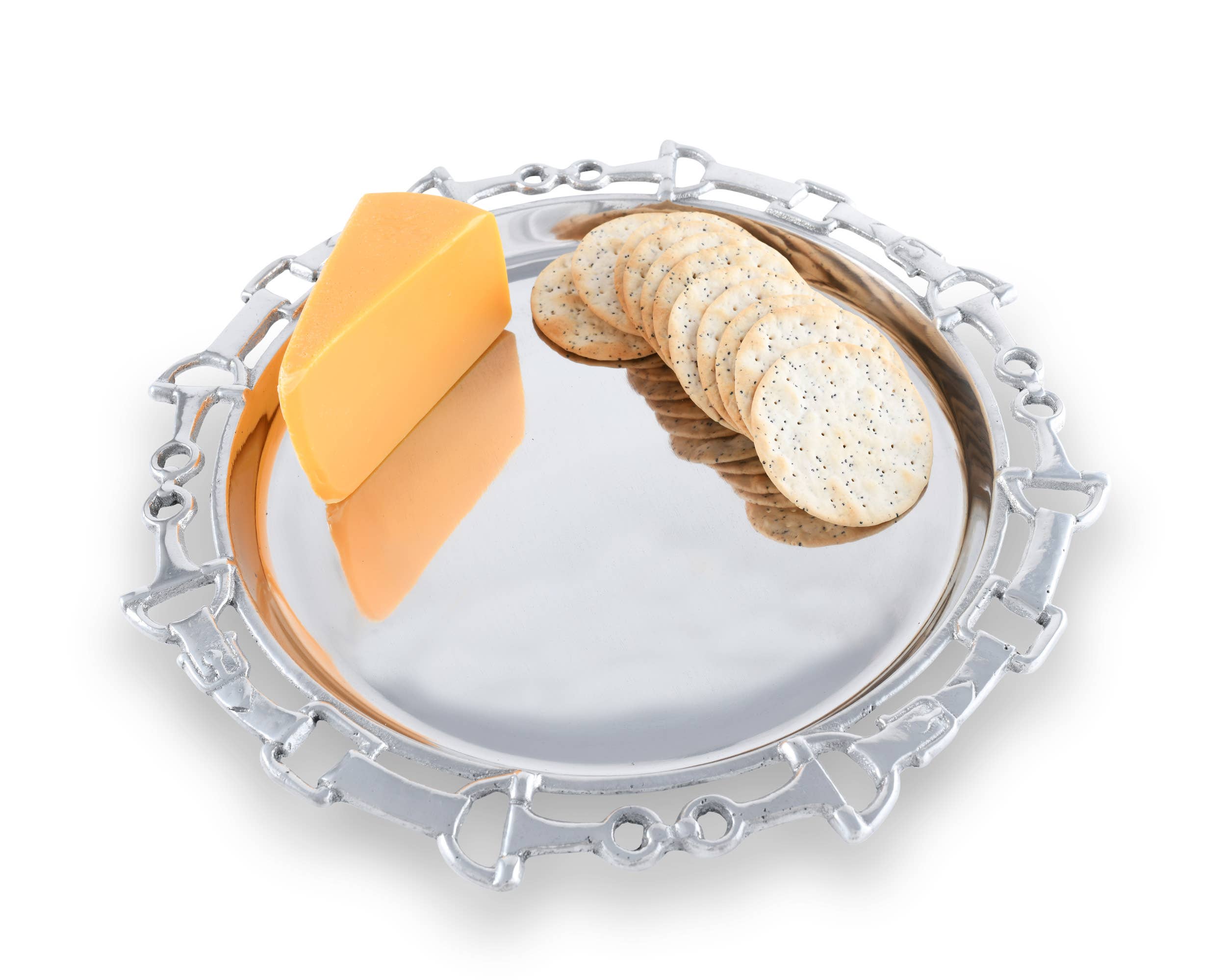 Snaffle Bit Equestrian Aluminum Round Tray