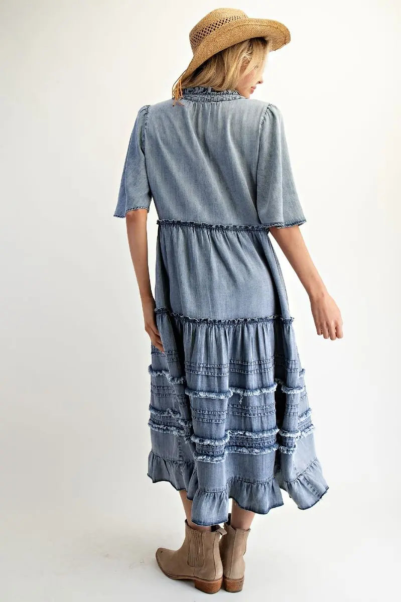 Fanny Western Denim Dress - Bridle Up Hope Shop
