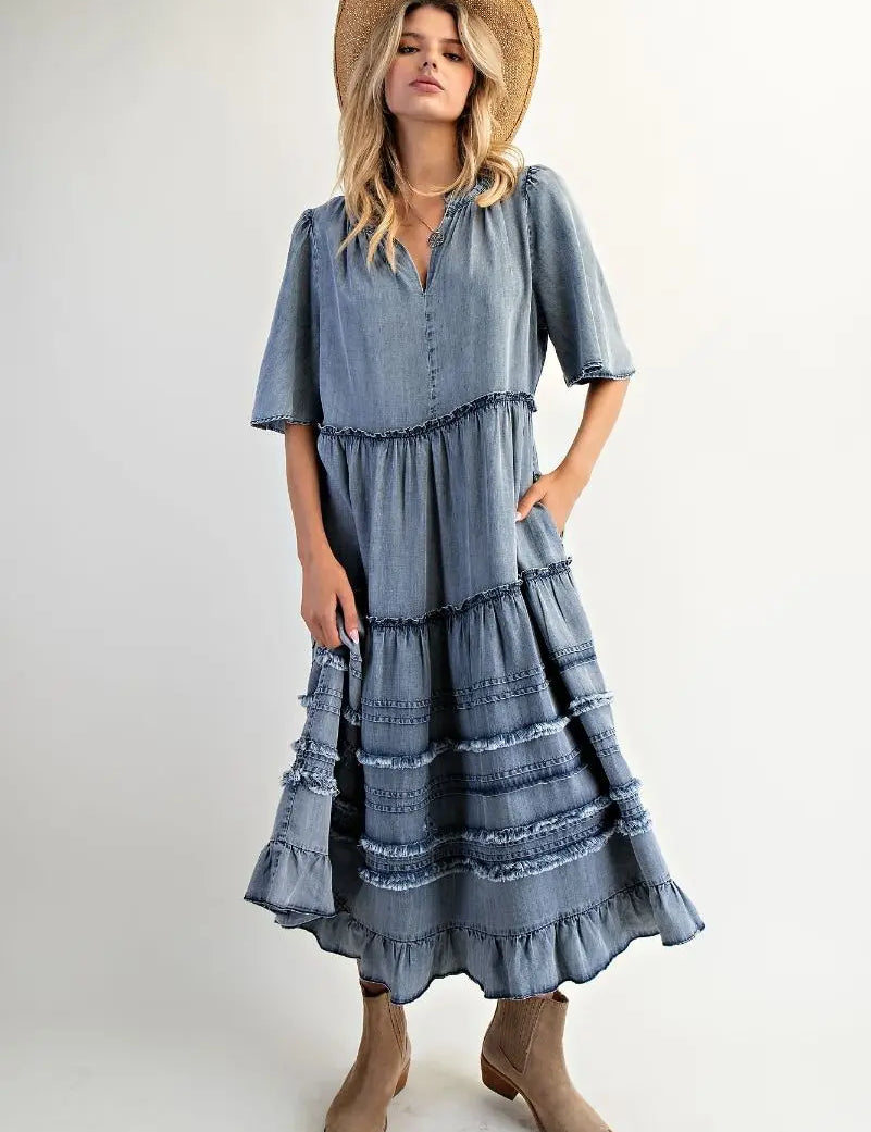Fanny Western Denim Dress - Bridle Up Hope Shop