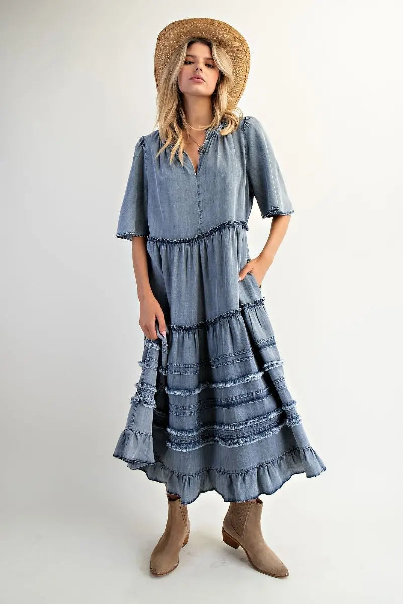 Fanny Western Denim Dress - Bridle Up Hope Shop