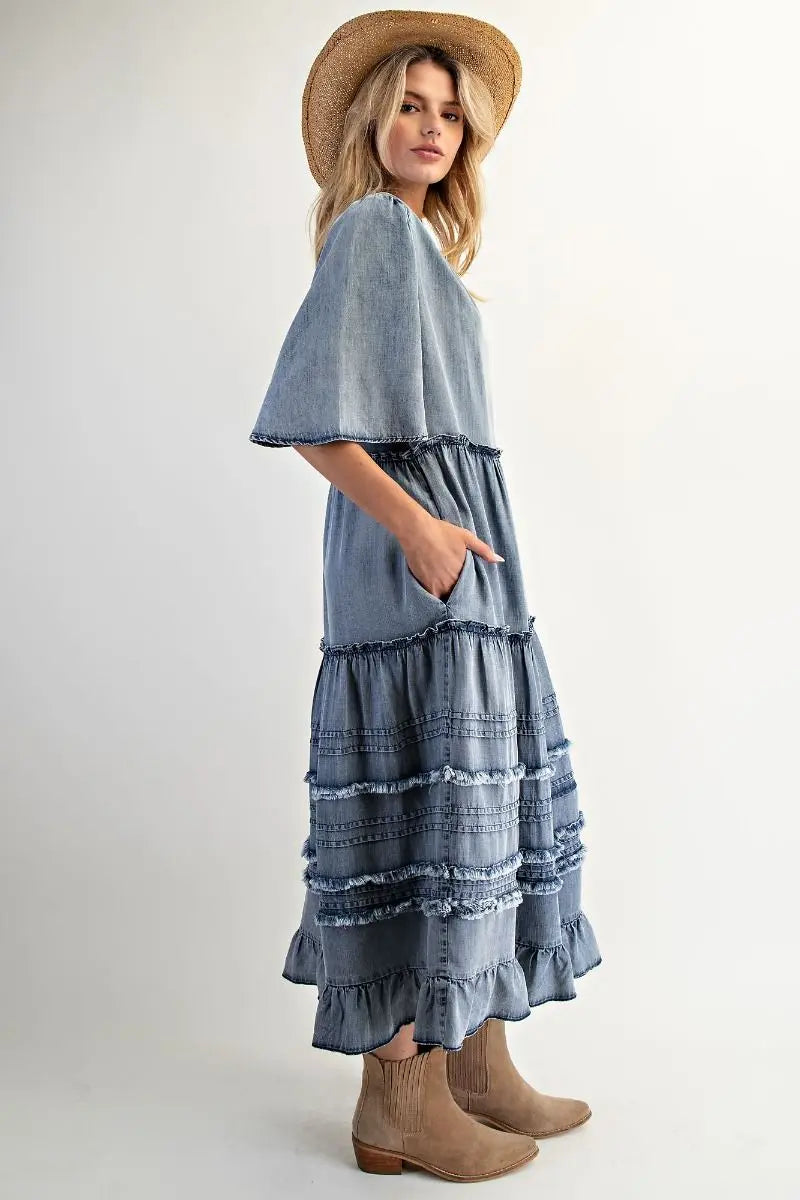 Fanny Western Denim Dress - Bridle Up Hope Shop
