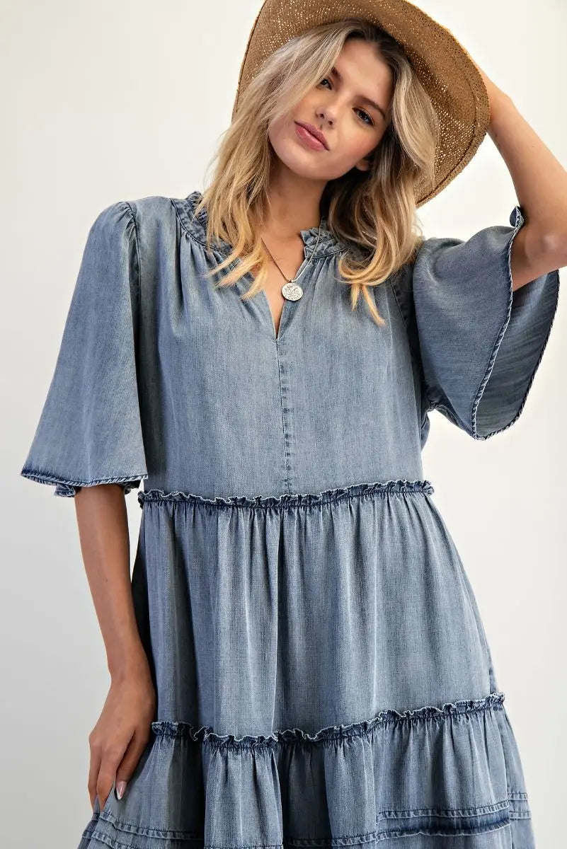 Fanny Western Denim Dress - Bridle Up Hope Shop