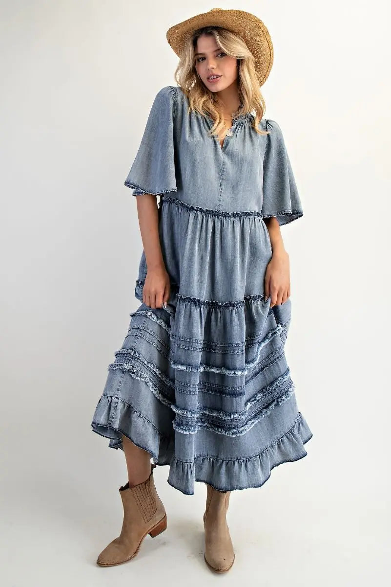 Fanny Western Denim Dress - Bridle Up Hope Shop